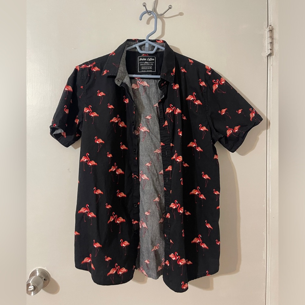Modern Culture Shirt’s Men Button Down Flamingo Print